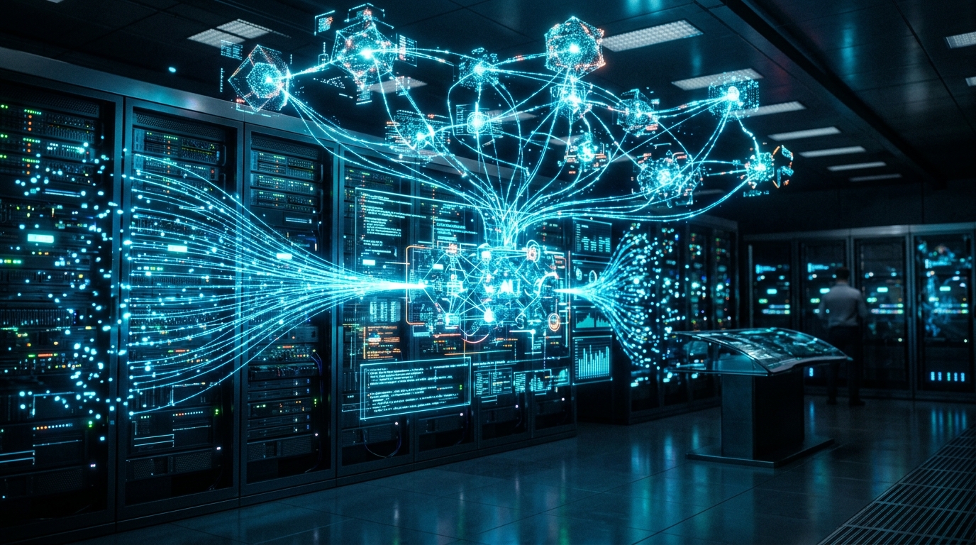 Conceptual visualization of Gemini 3.8 Flash executing autonomous terminal commands